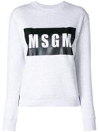 Msgm Front Logo Sweatshirt - Grey