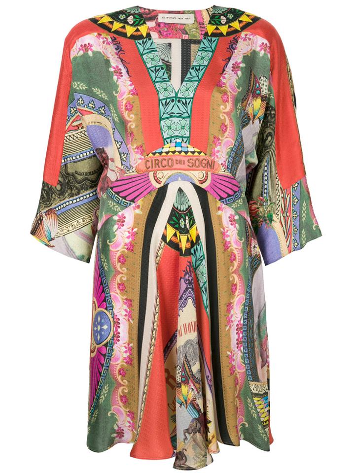 Etro Circus Print V-neck Dress - Multicolour