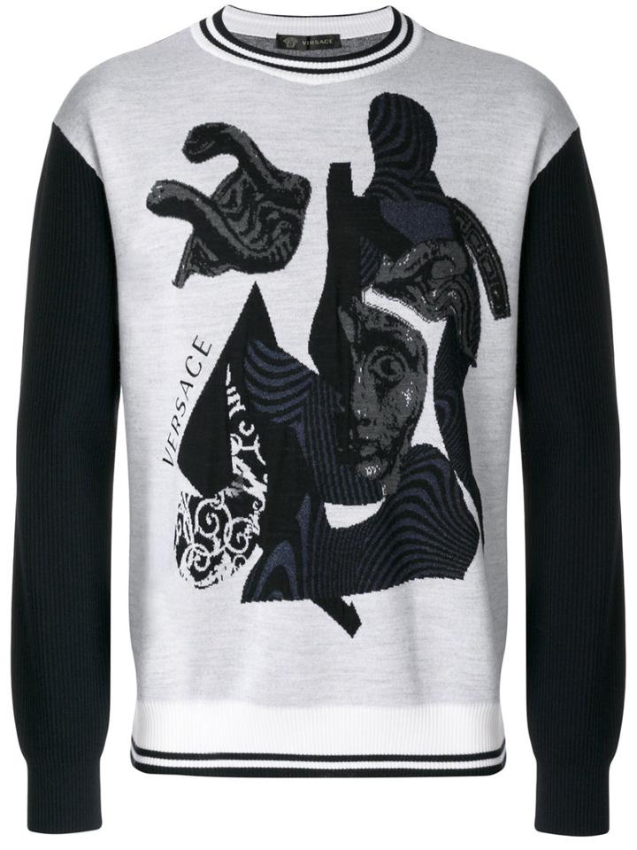 Versace - Medusa Jumper - Men - Polyamide/viscose/wool - 46, Grey, Polyamide/viscose/wool
