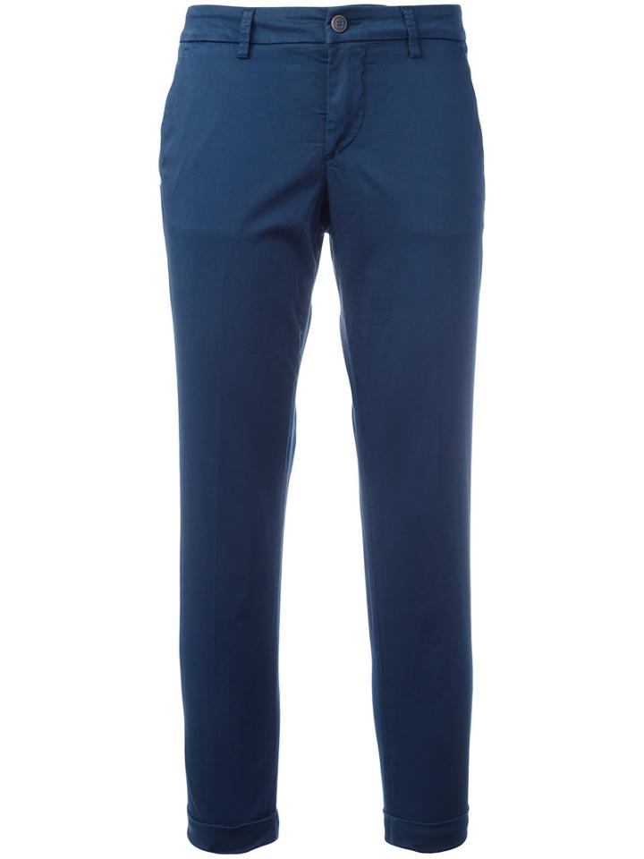 Fay Slim-fit Trousers, Women's, Size: 30, Blue, Cotton/spandex/elastane