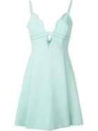 Giambattista Valli V Neck Mini Dress, Women's, Size: 42, Blue, Cotton/viscose/polyamide/viscose