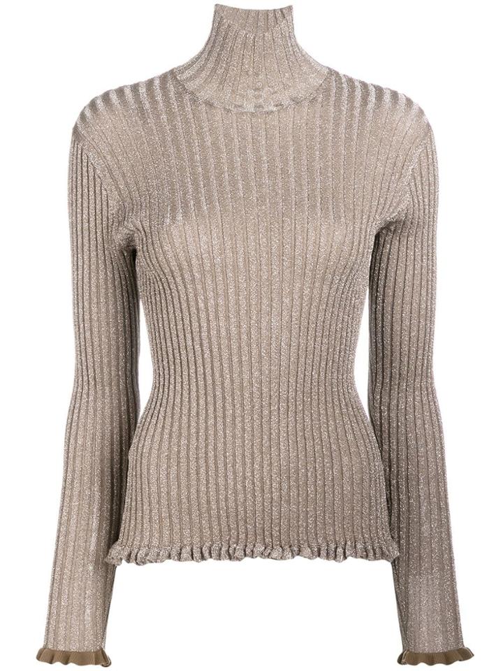 Chloé Ribbed Metallic Jumper - Green