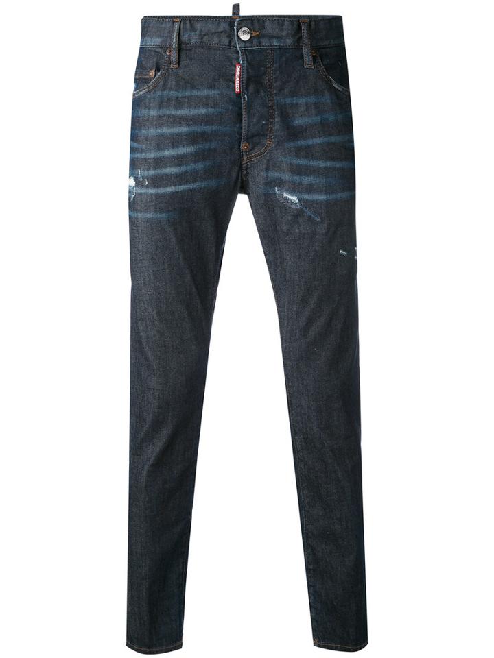 Dsquared2 - Distressed Slim Jeans - Men - Cotton/spandex/elastane - 46, Blue, Cotton/spandex/elastane