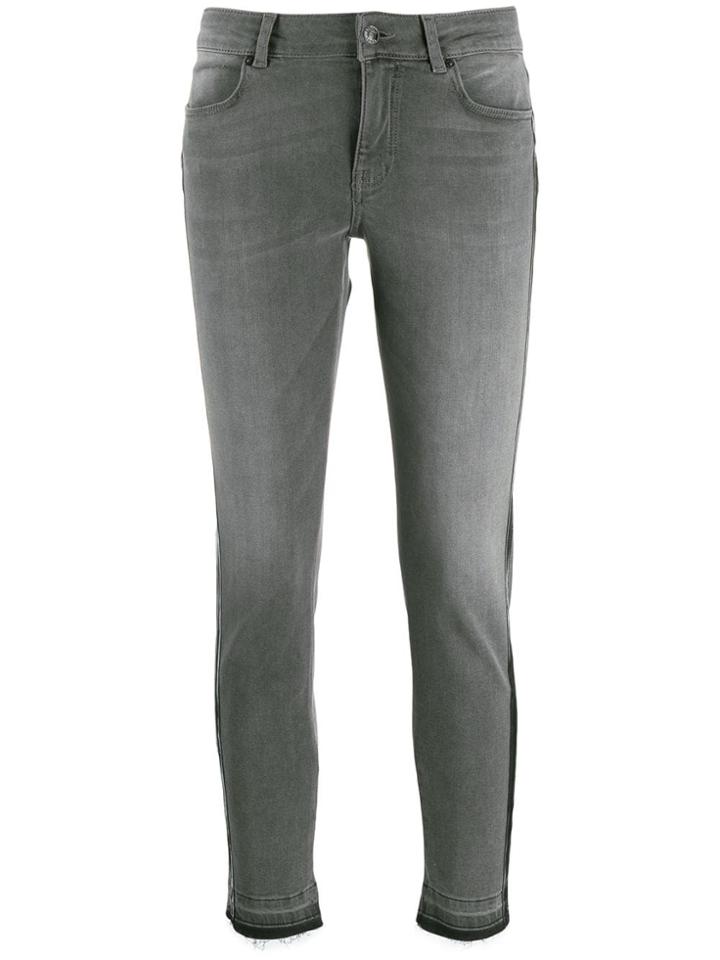 Escada Sport Striped Skinny Jeans - Grey