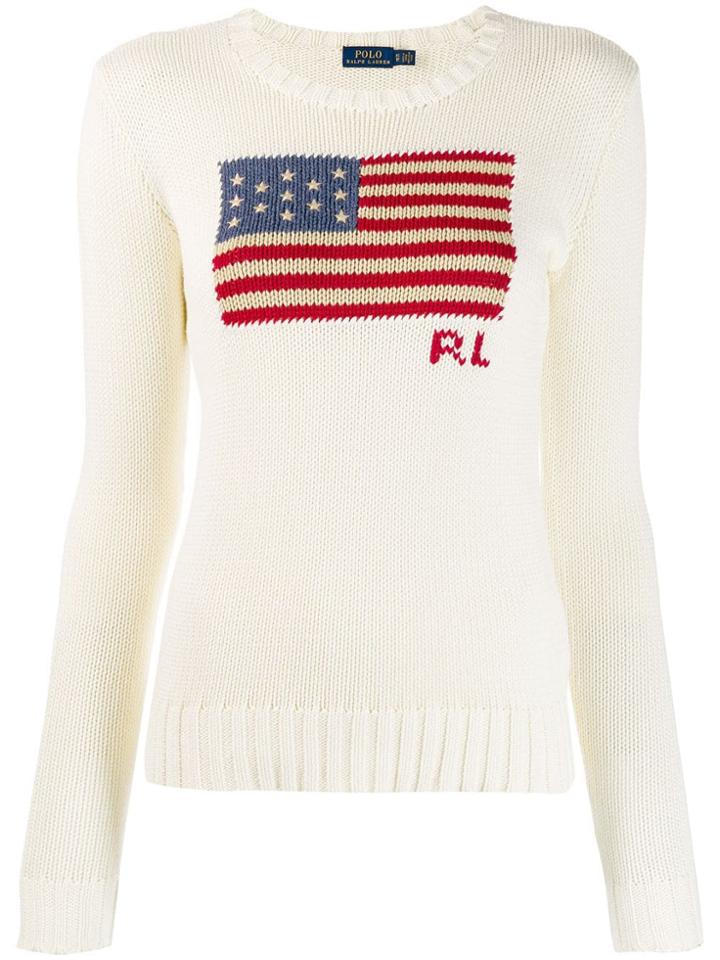 Polo Ralph Lauren U.s.a. Flag Jumper - Neutrals