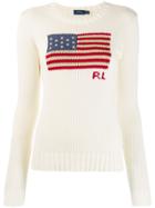 Polo Ralph Lauren U.s.a. Flag Jumper - Neutrals