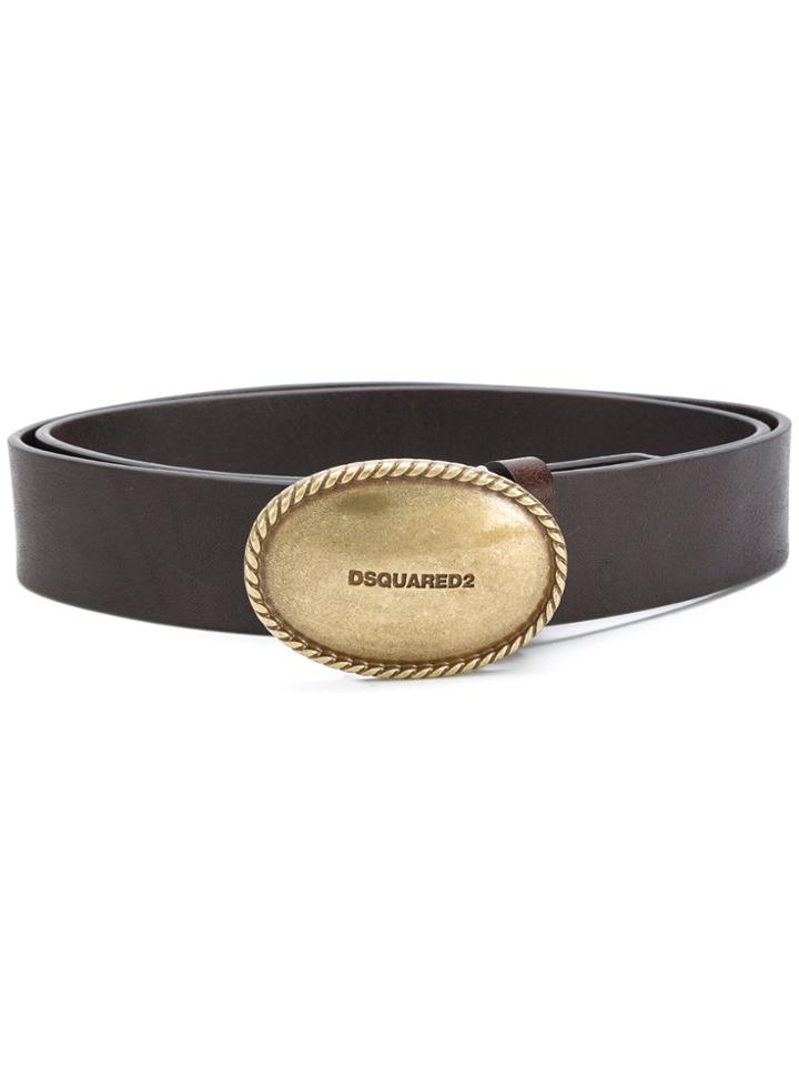 Dsquared2 Logo Plaque Belt - Brown