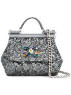 Dolce & Gabbana Sequinned Mini Sicily Bag - Grey