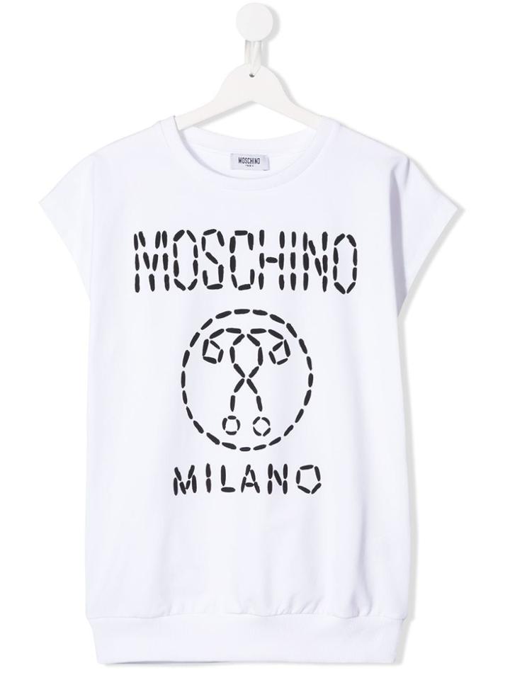 Moschino Kids Teen Stitched Logo T-shirt - White