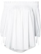 Caroline Constas Off-shoulder Blouse, Size: Medium, White, Nylon/spandex/elastane/cotton