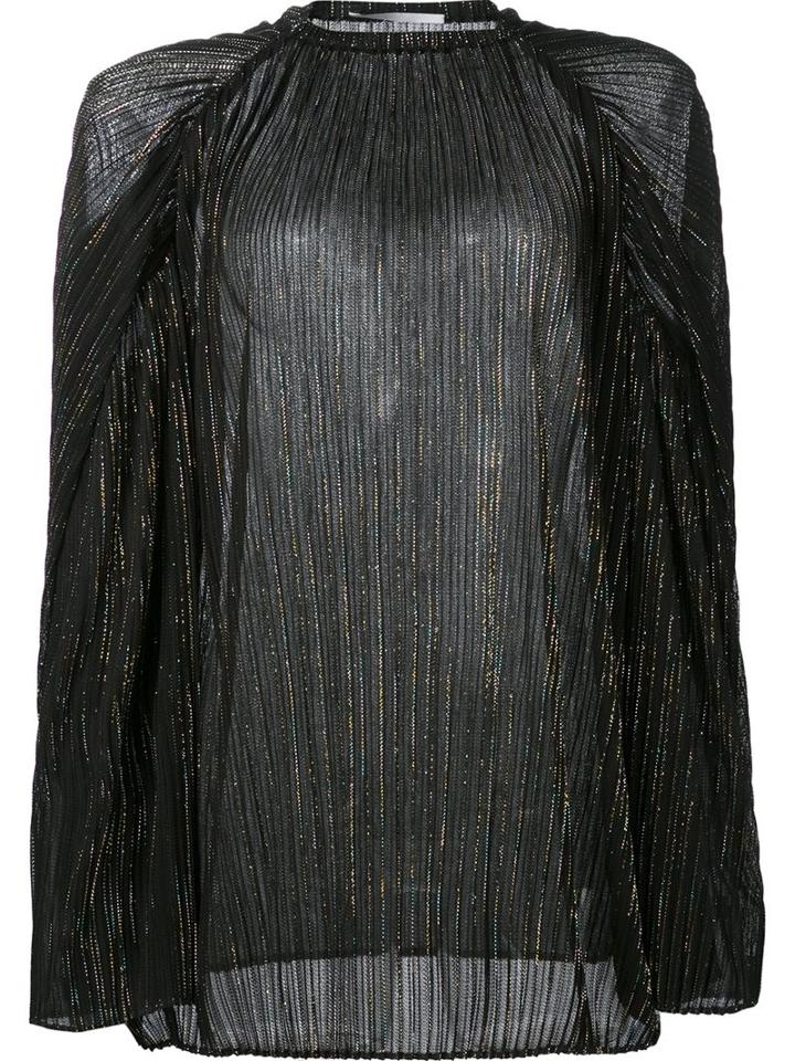 Rosetta Getty Oversize Plisse Turtleneck Top