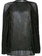 Rosetta Getty Oversize Plisse Turtleneck Top