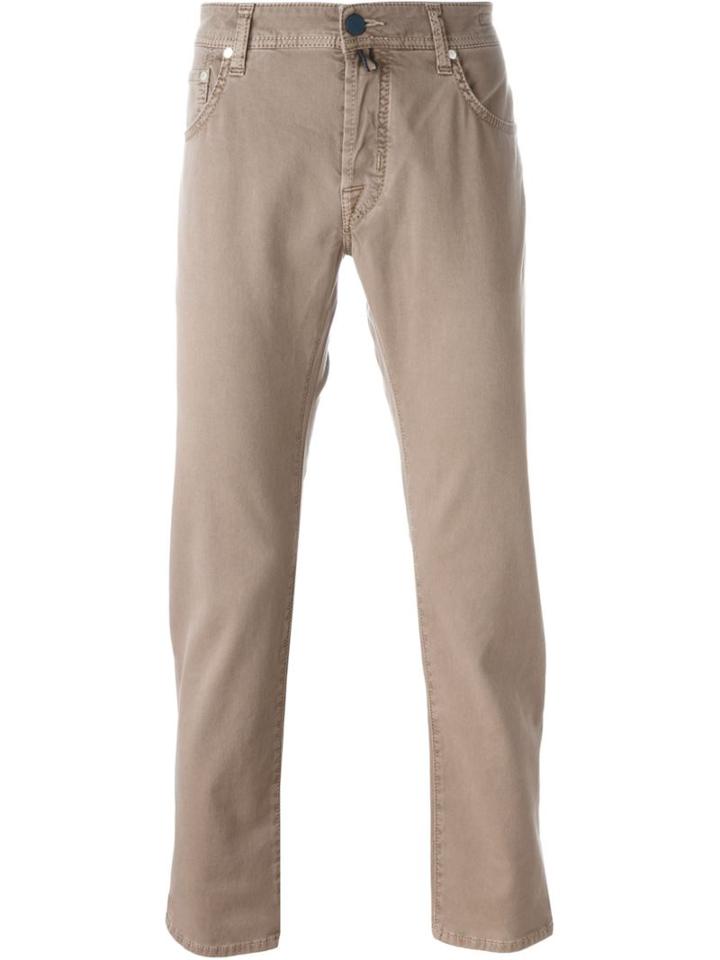 Jacob Cohen Regular Fit Trousers, Men's, Size: 32, Brown, Cotton/spandex/elastane