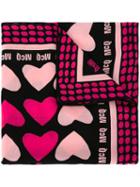 Mcq Alexander Mcqueen Heart Print Scarf, Women's, Pink/purple, Viscose