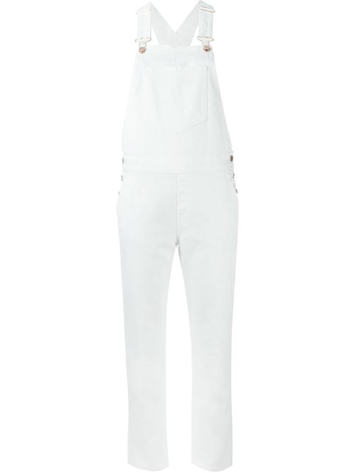 Stella Mccartney Denim Dungarees, Women's, Size: 42, White, Cotton/spandex/elastane