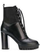 Gianvito Rossi Lace-up Heeled Ankle Boots - Black