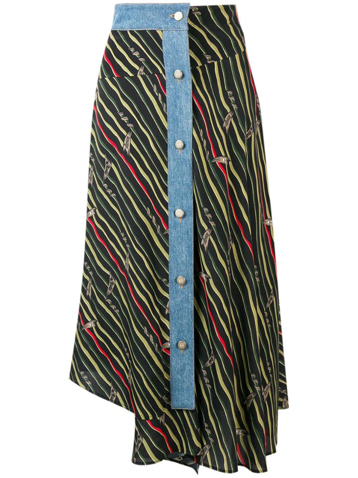 Loewe Asymmetric Maxi Skirt - Green