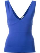 P.a.r.o.s.h. Plunging V-neck Top, Women's, Size: Xs, Blue, Viscose/spandex/elastane/polyamide