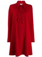 Be Blumarine Ruffle Neck Dress - Red