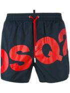 Dsquared2 Dsq2 Logo Swim Shorts, Men's, Size: 52, Blue, Polyamide