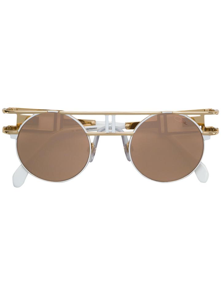 Cazal Round Frame Sunglasses - White
