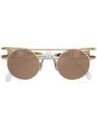 Cazal Round Frame Sunglasses - White