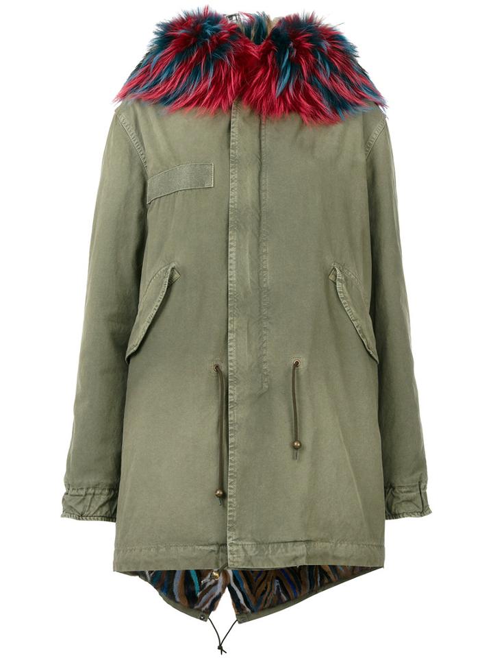 Mr & Mrs Italy - Hooded Parka - Women - Cotton/lamb Skin/mink Fur/polyimide - S, Green, Cotton/lamb Skin/mink Fur/polyimide