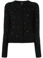 Ps By Paul Smith Dotted Pattern Cardigan, Women's, Size: Medium, Black, Wool/polyamide