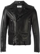 Saint Laurent Studded Lapel Biker Jacket - Black