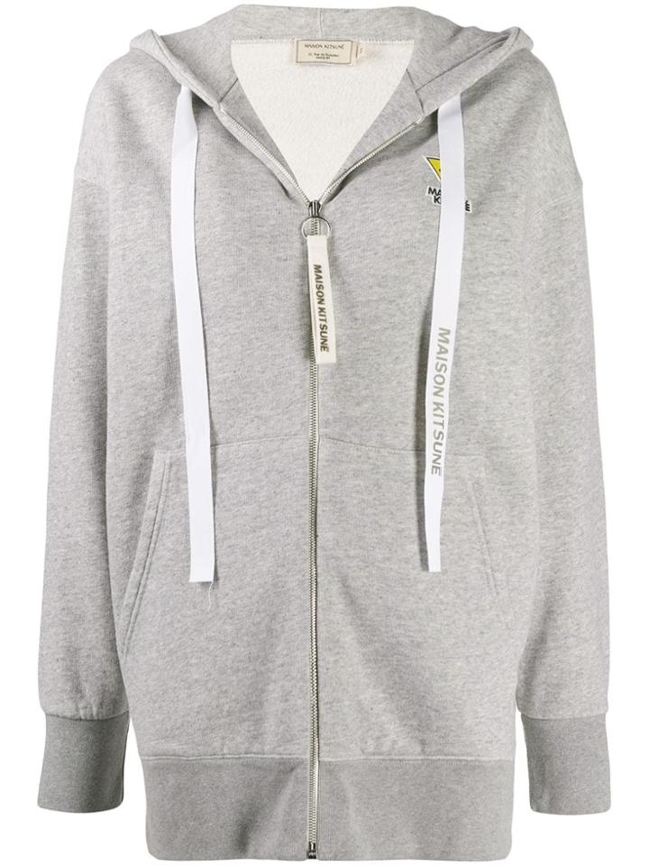 Maison Kitsuné Logo Patch Hoodie - Grey