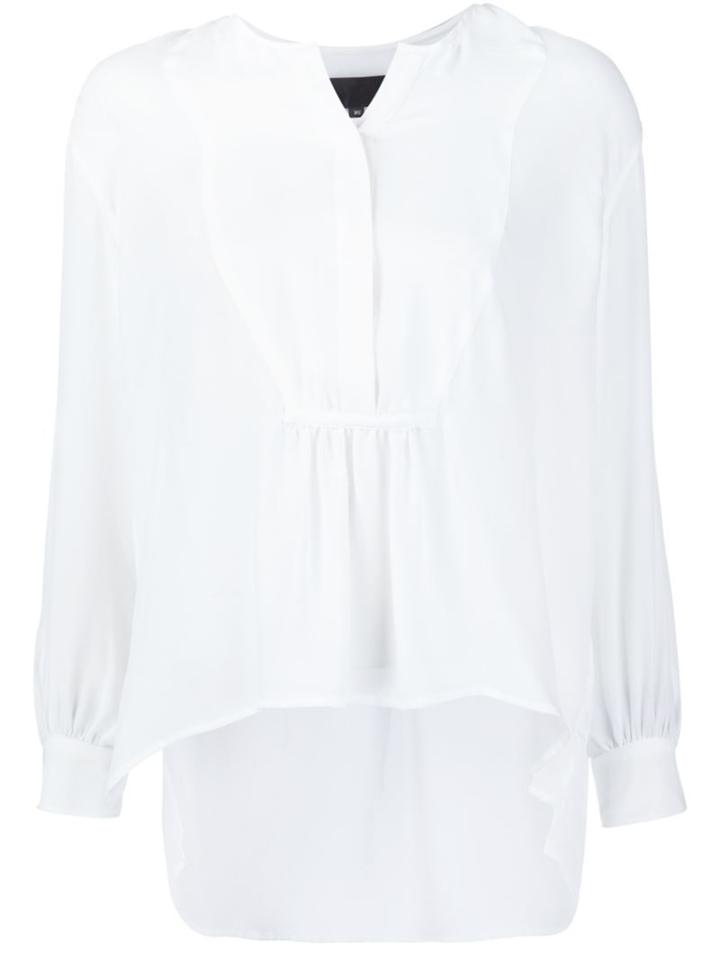 Nili Lotan Front Bib Blouse, Women's, Size: Small, White, Silk
