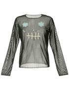 Tu Es Mon Trésor Skull Dotted Mesh Top - Black