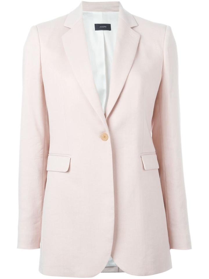 Joseph Single Button Blazer, Women's, Size: 36, Pink/purple, Linen/flax/cotton/polyamide/viscose