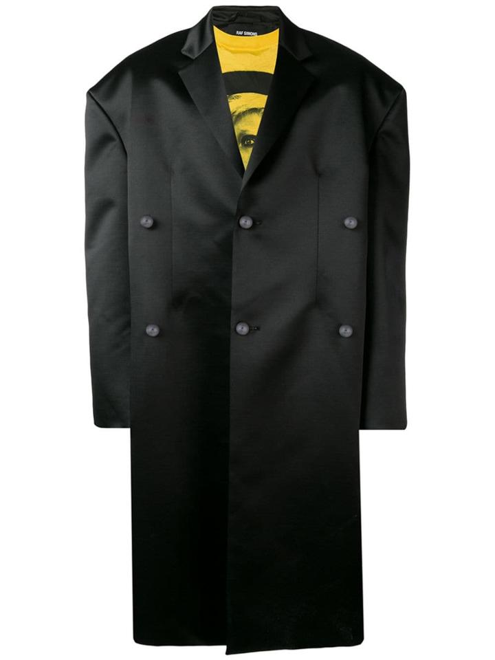 Raf Simons Metal Ball Oversized Coat - Black