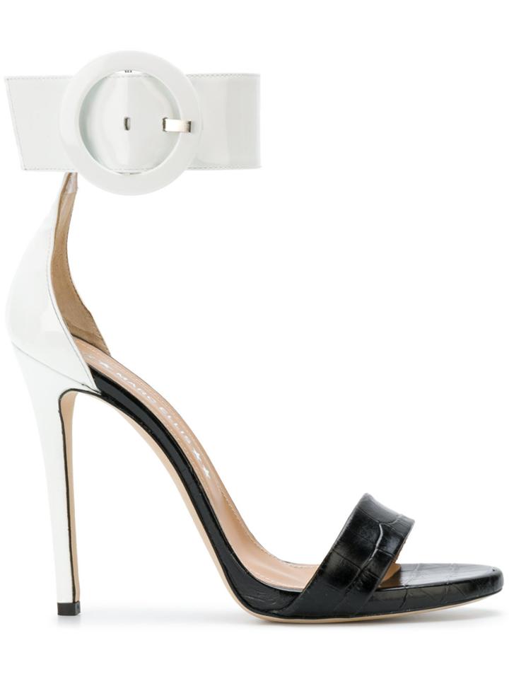 Marc Ellis Oversized Buckle Stiletto Sandals - Black