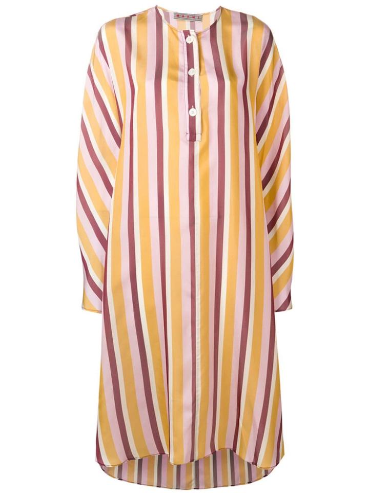Marni Striped Shirt Dress - Pink
