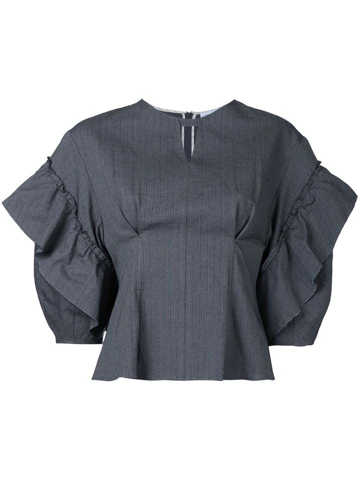 Irene - Herringbone Top - Women - Cotton/linen/flax/polyurethane/wool - 36, Grey, Cotton/linen/flax/polyurethane/wool