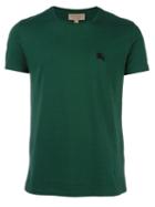 Burberry Logo Embroidered T-shirt, Men's, Size: Medium, Green, Cotton