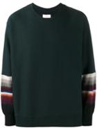 Facetasm Stripe-detailed Sweatshirt, Men's, Green, Cotton/mohair/wool/nylon