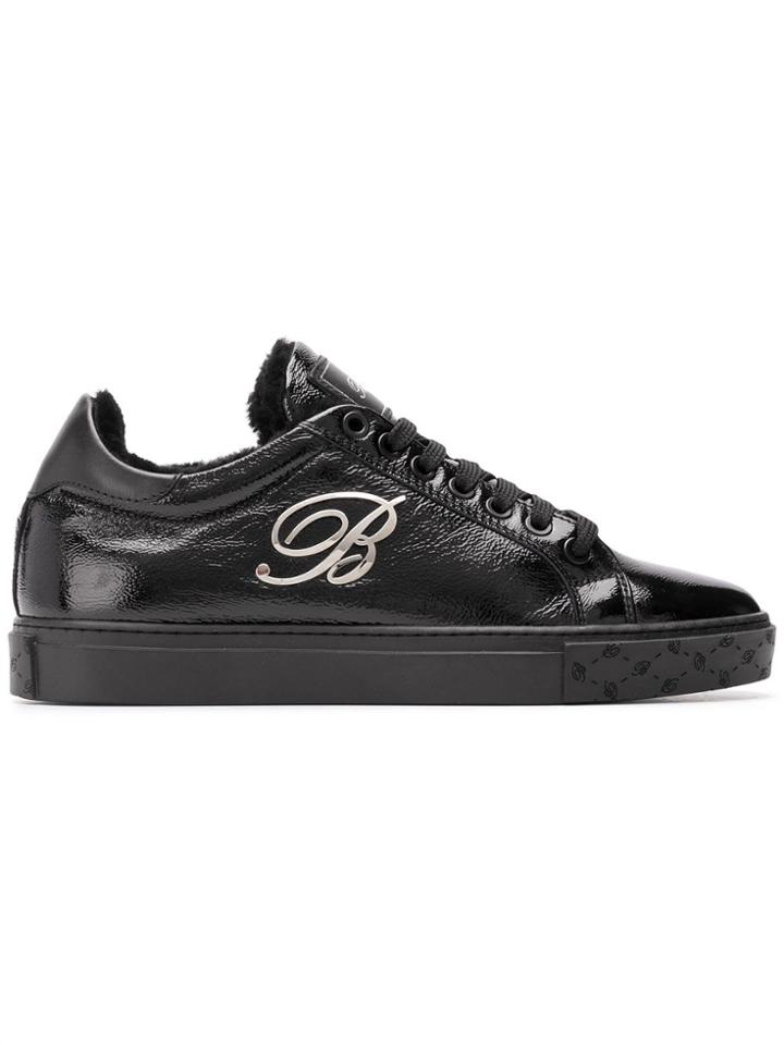 Blumarine Logo Plaque Sneakers - Black