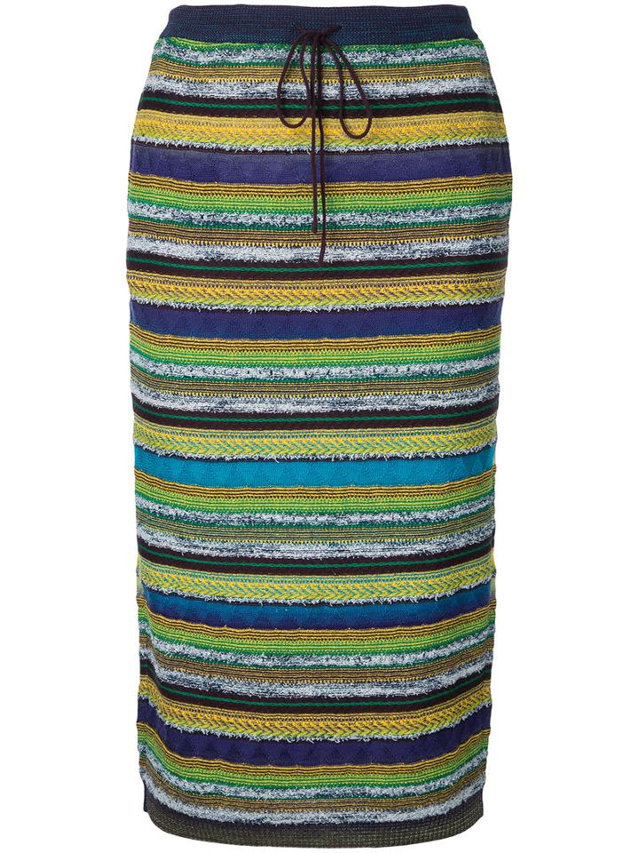 Striped Pencil Skirt - Women - Cotton - 38, Cotton, Estnation