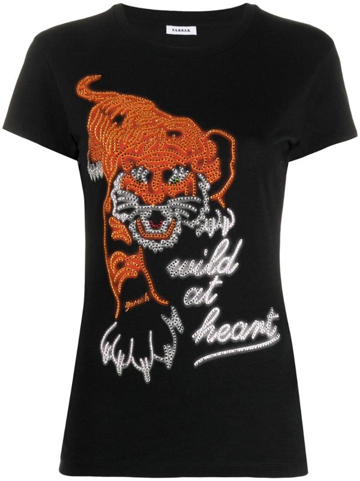 P.a.r.o.s.h. Slim-fit Embellished T-shirt - Black