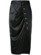 Self-portrait Side Slit Skirt - Black