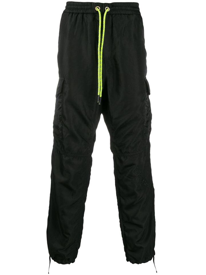 Iceberg Side Flap Pockets Track Pants - Black