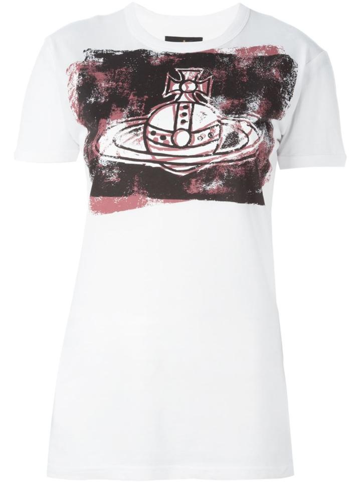 Vivienne Westwood Anglomania Logo Print T-shirt, Women's, Size: Medium, White, Cotton