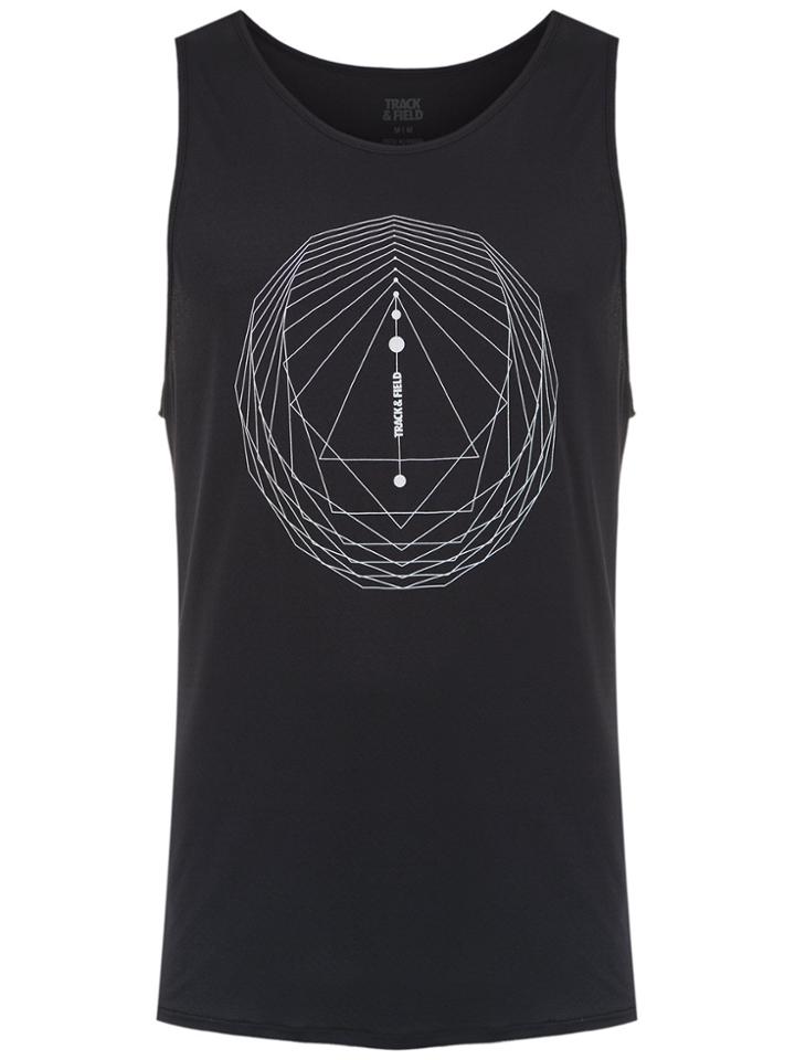 Track & Field Printed Tank - Black