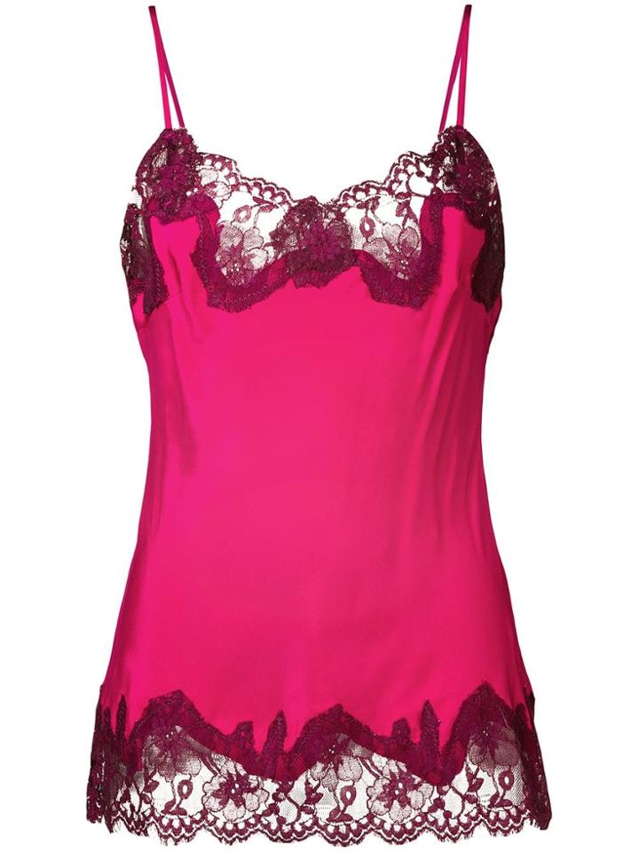 Gold Hawk Lace Embellished Top - Red