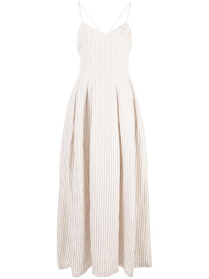 Mara Hoffman Lauren Striped Flared Dress - Brown