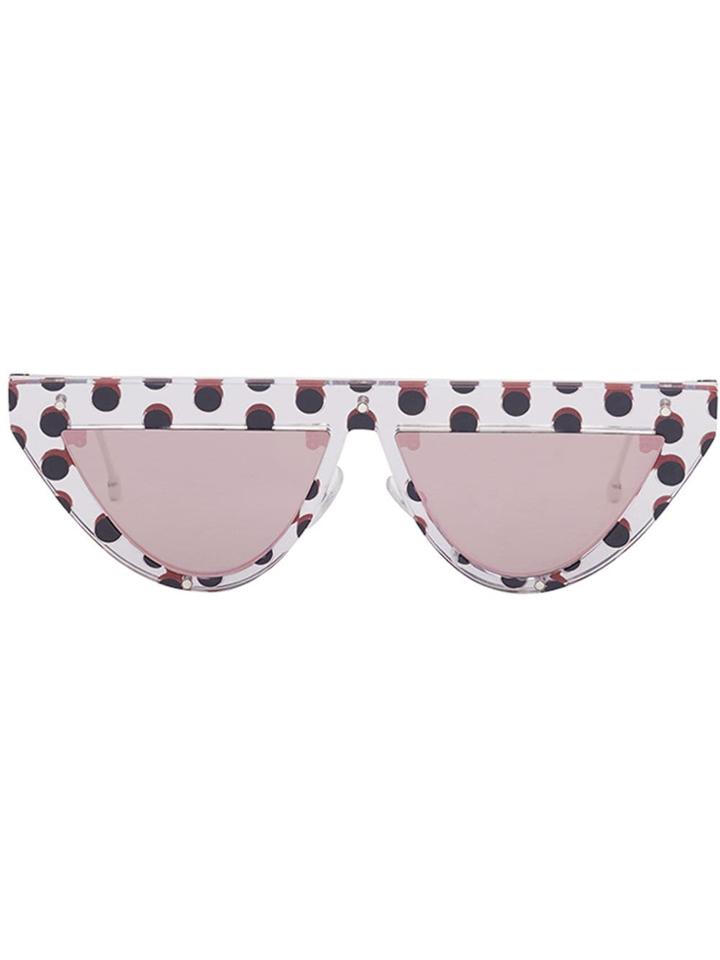Fendi Eyewear Defender Polka Dot Sunglasses - Silver