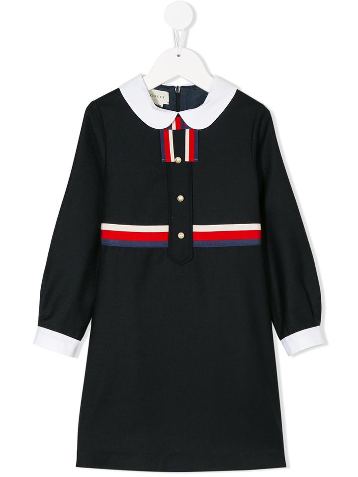 Gucci Kids - Long-sleeve Dress - Kids - Cotton/spandex/elastane/viscose/wool - 6 Yrs, Blue